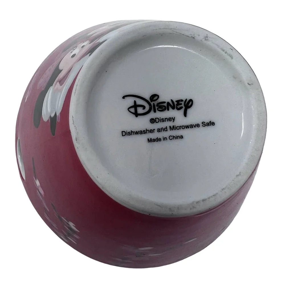 Disney Mickey & Friends Ramen Noodle‎ Bowl Red Minnie Donald Pluto Goofy Daisy